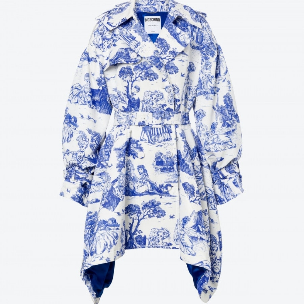 Moschino Blue Print Dress Coat - Picture 5 of 9